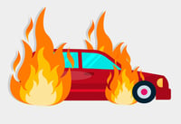 car on fire